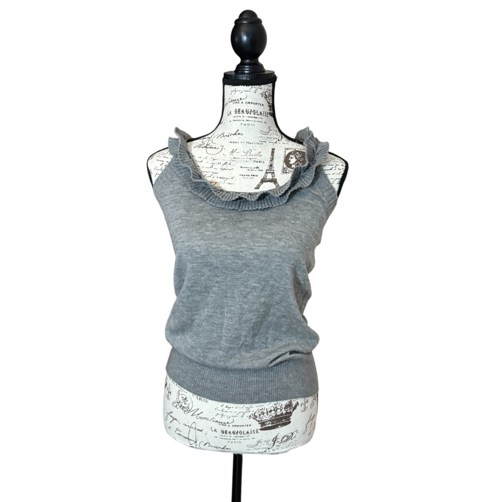 Banana Republic Gray Ruffled Halter Neck Sweater - Picture 2 of 11
